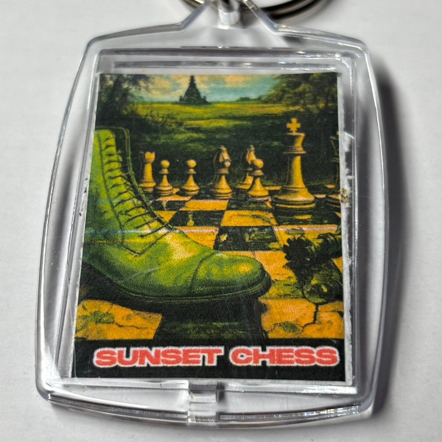 The Green Boot - Sunset Chess Photo Keychain