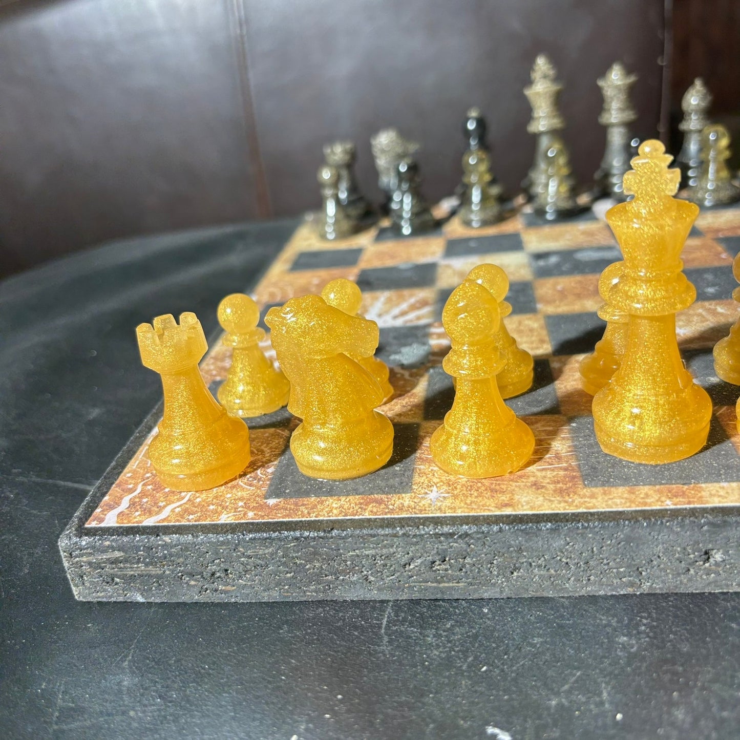 Golden Sunset - Scrapbook Chess Set