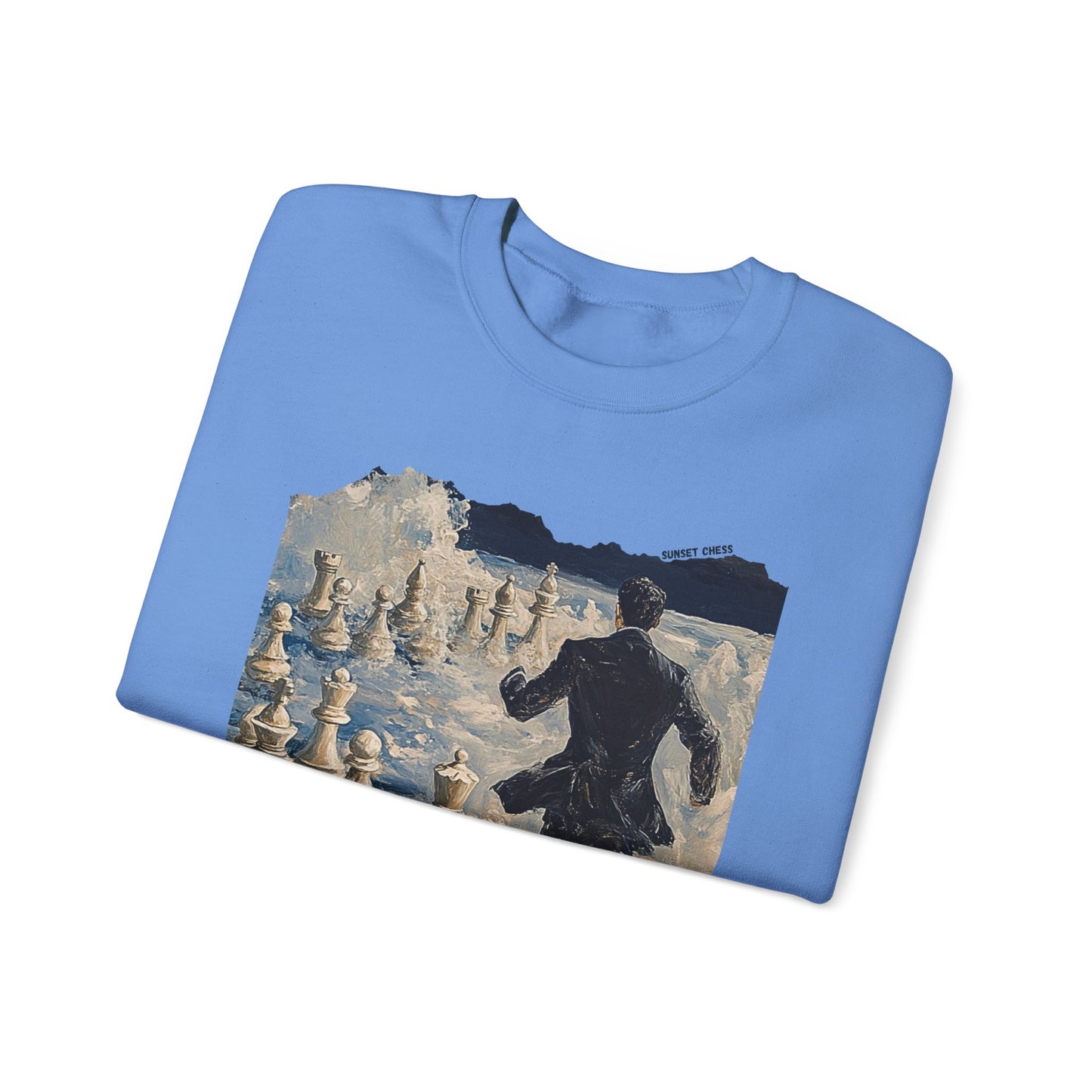 Running on Ice - Blue Chess Crewneck Sweater