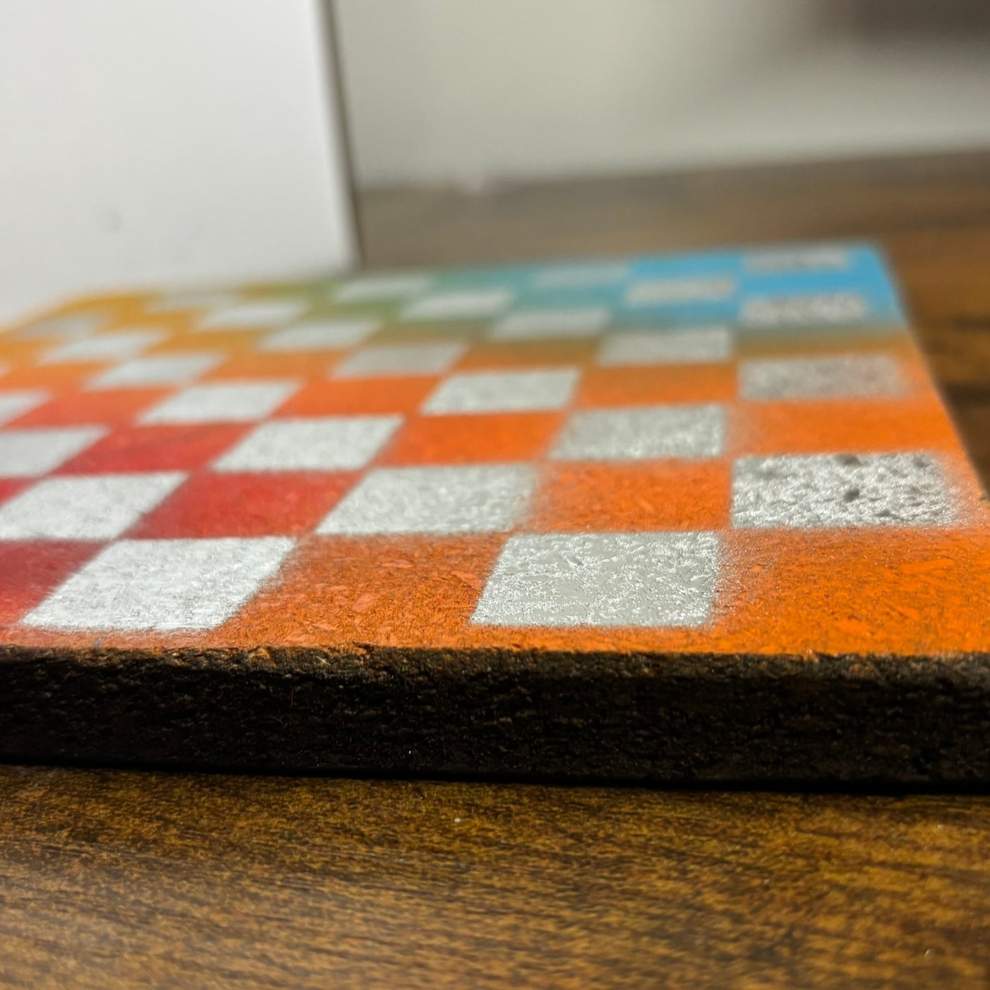Chrome Color Smudge - Painted Double Sided Chess Board