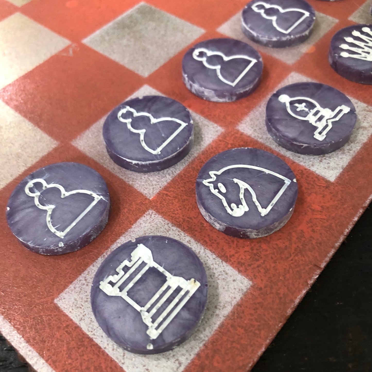 Gold Peach - Painted Chess Set