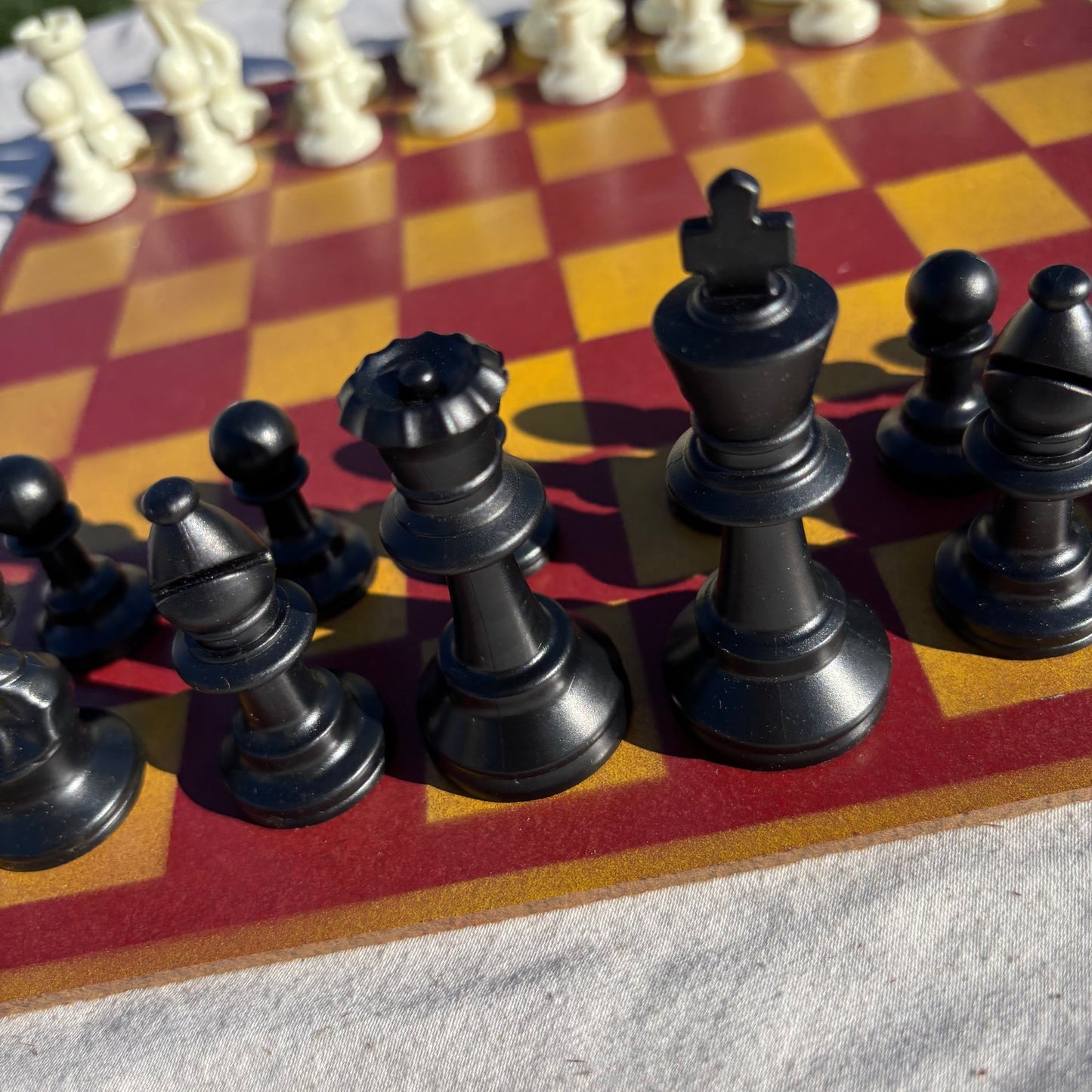 Yellow & Red - Painted Chess Set