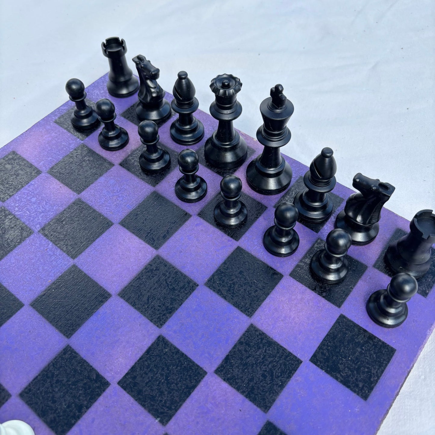 Purple & Black - Painted Chess Set