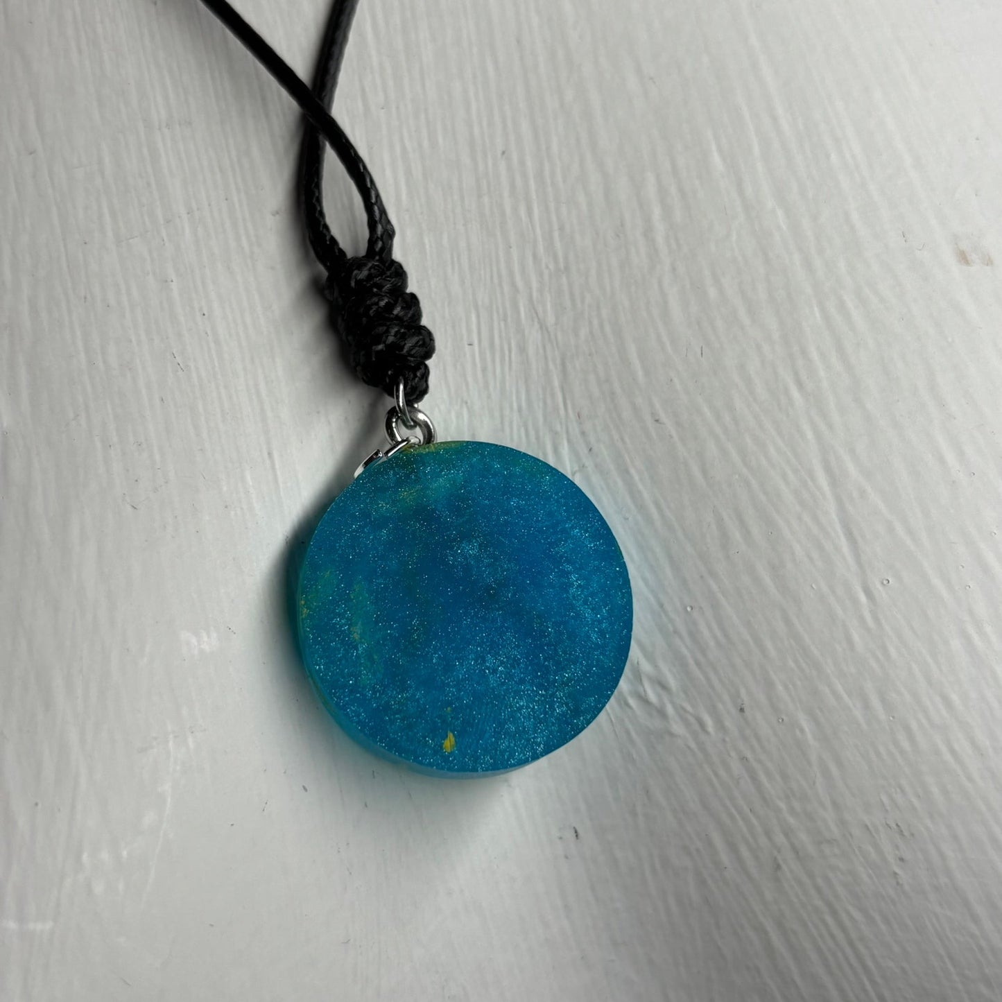 Aqua Blue Pawn - Handmade Resin Chess Necklace