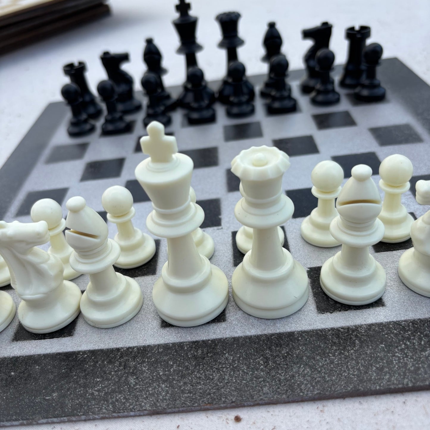 Gray & Black - Painted Chess Set