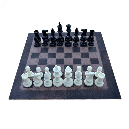 Simple Brown - Painted Chess Set