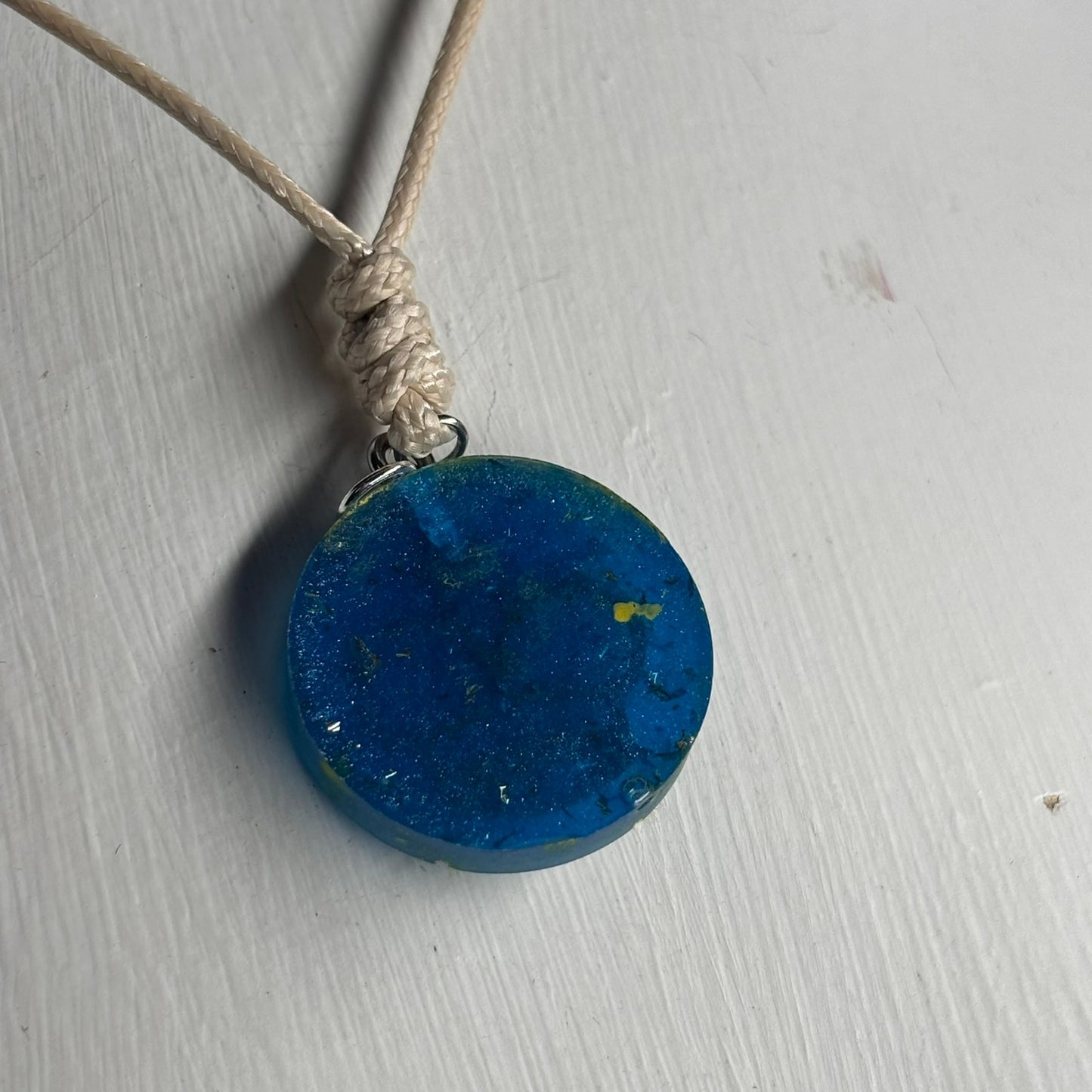 Blue Cream King - Handmade Resin Chess Necklace