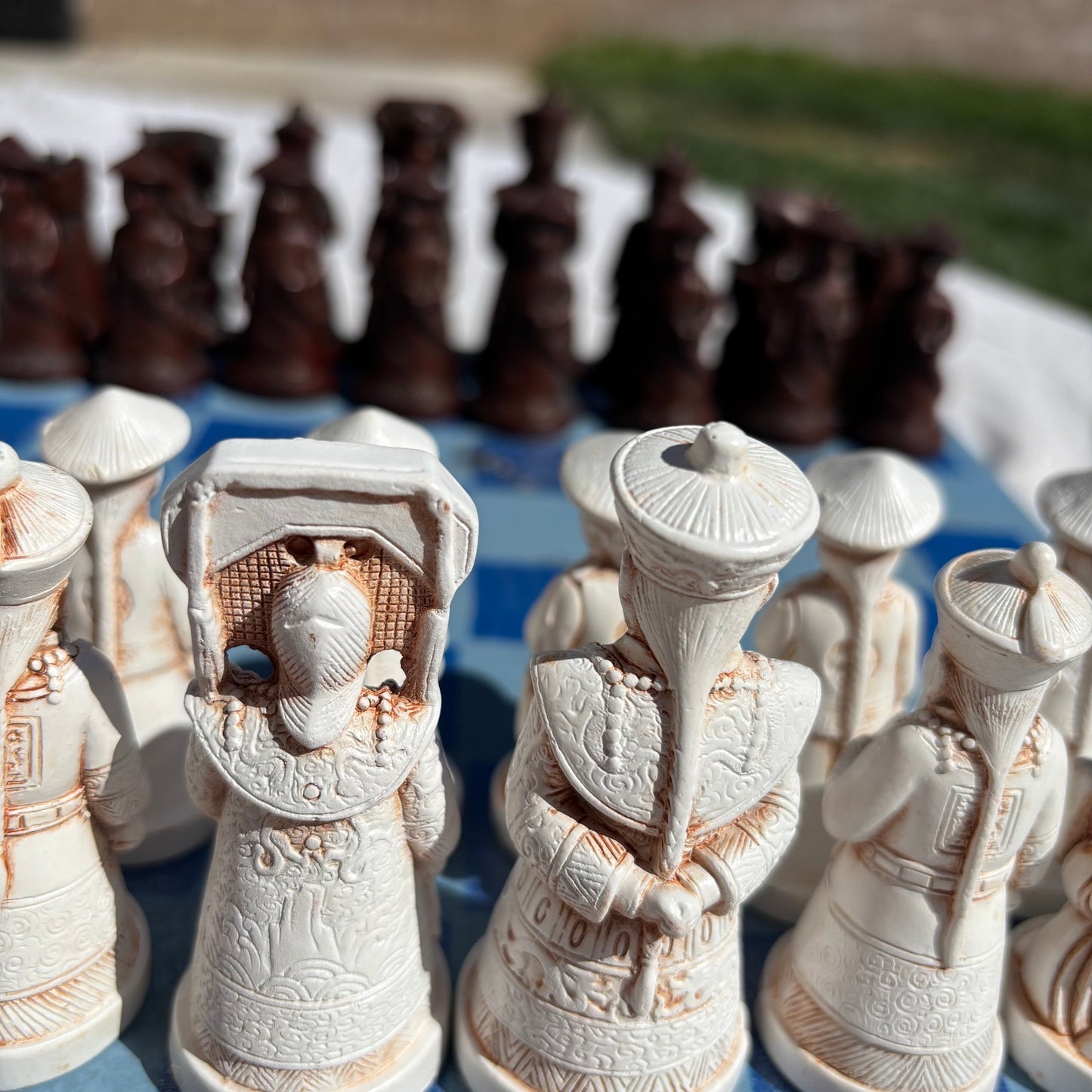 Simple Blue - Chinese Edition Chess Set