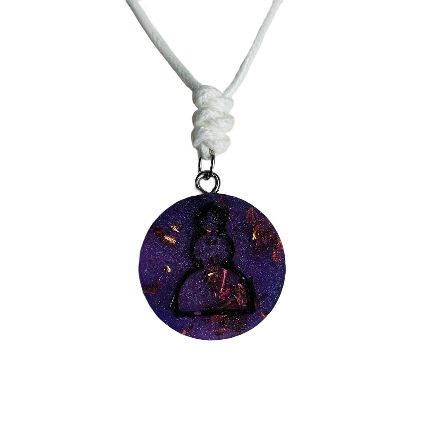 Purple Pawn - Handmade Resin Chess Necklace - Flat Edition