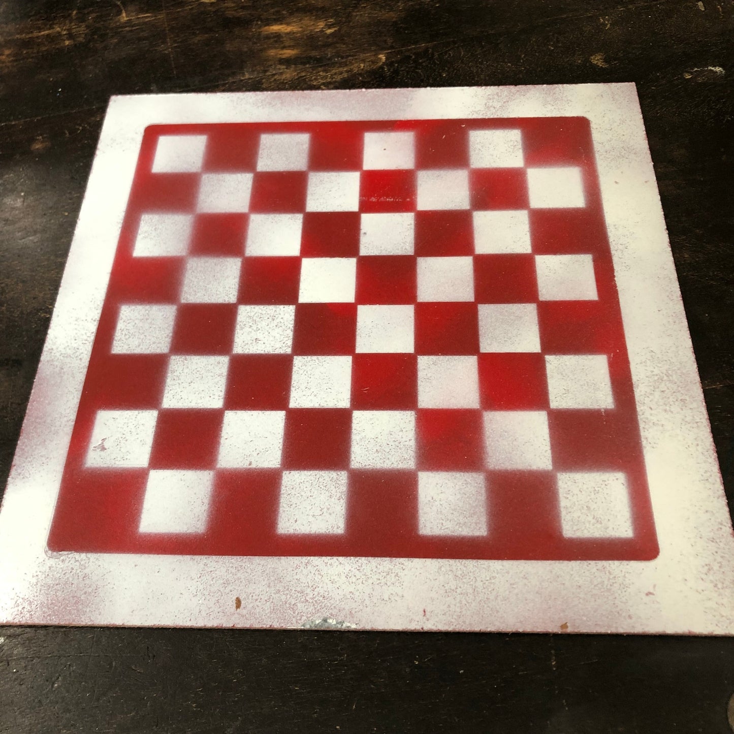 Smudged Red - Painted Chess Set