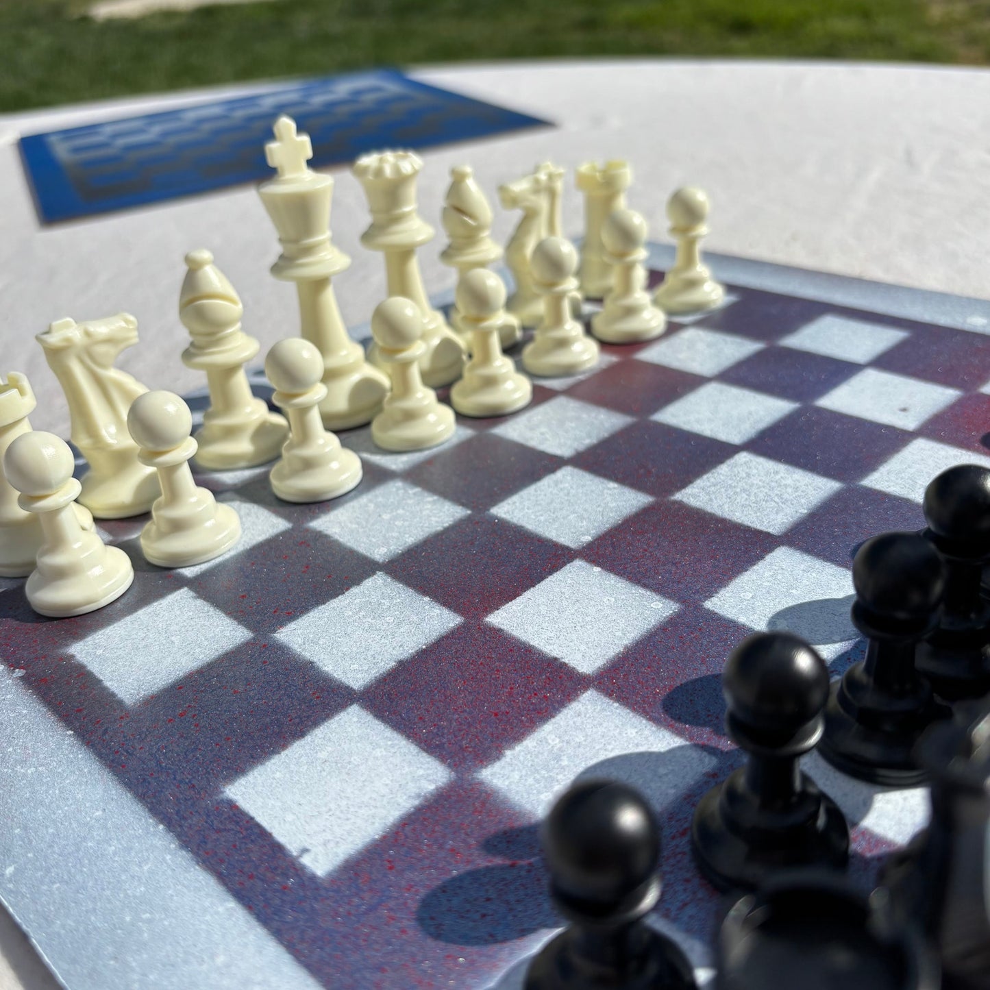 Metallic Color Swirl - Painted Chess Set