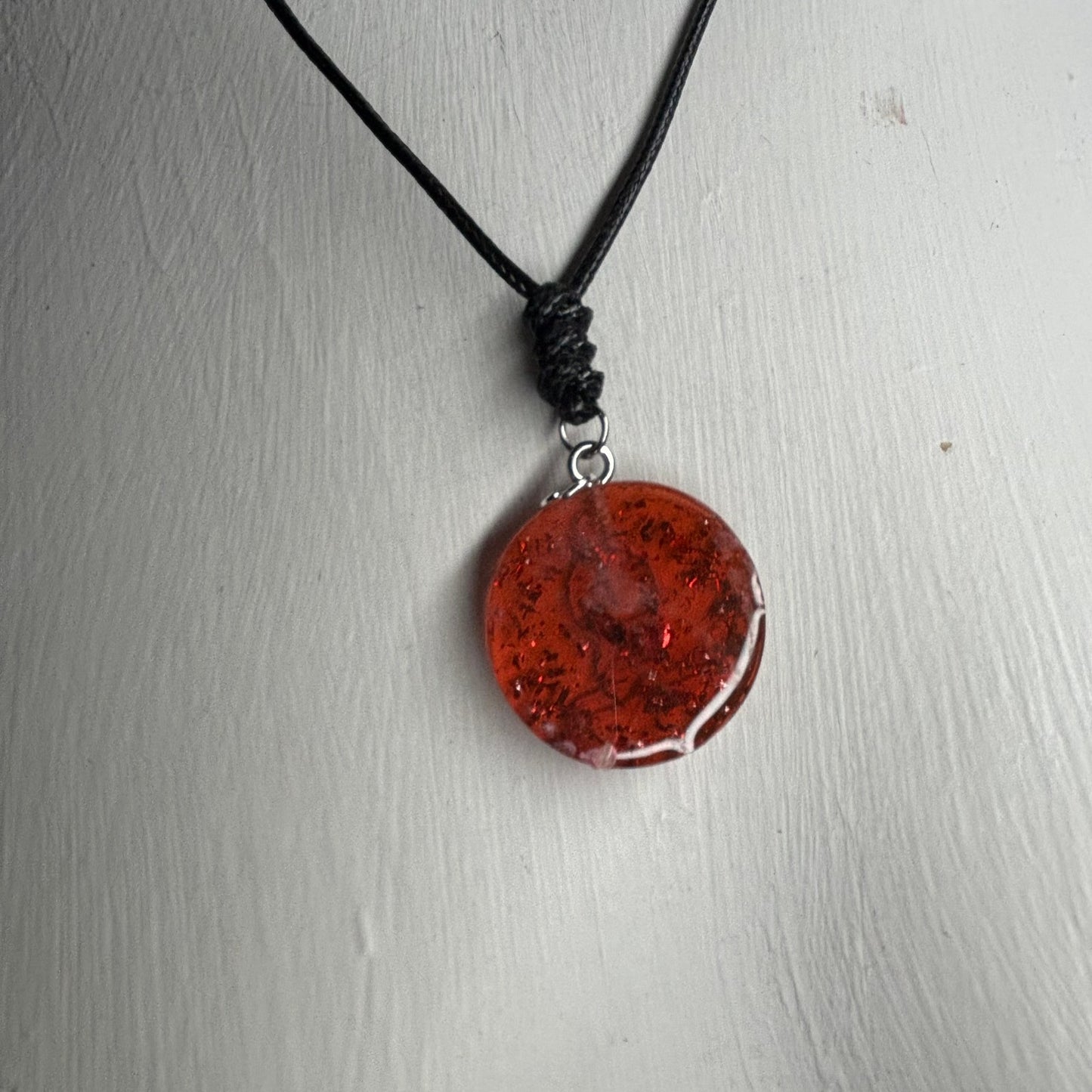 Crystal Pink Bishop - Handmade Resin Chess Necklace