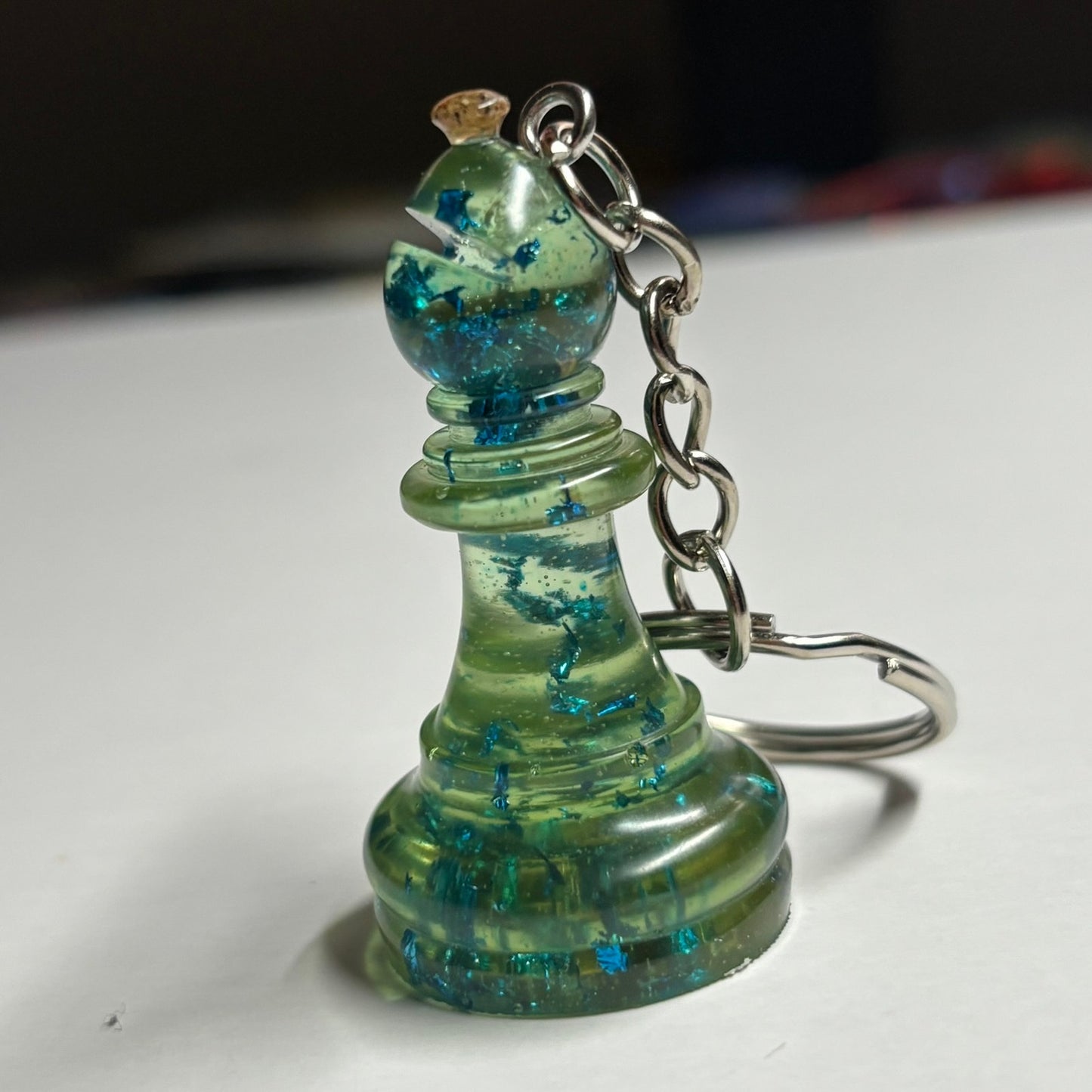 Green Emerald Bishop - Handmade Resin Keychain