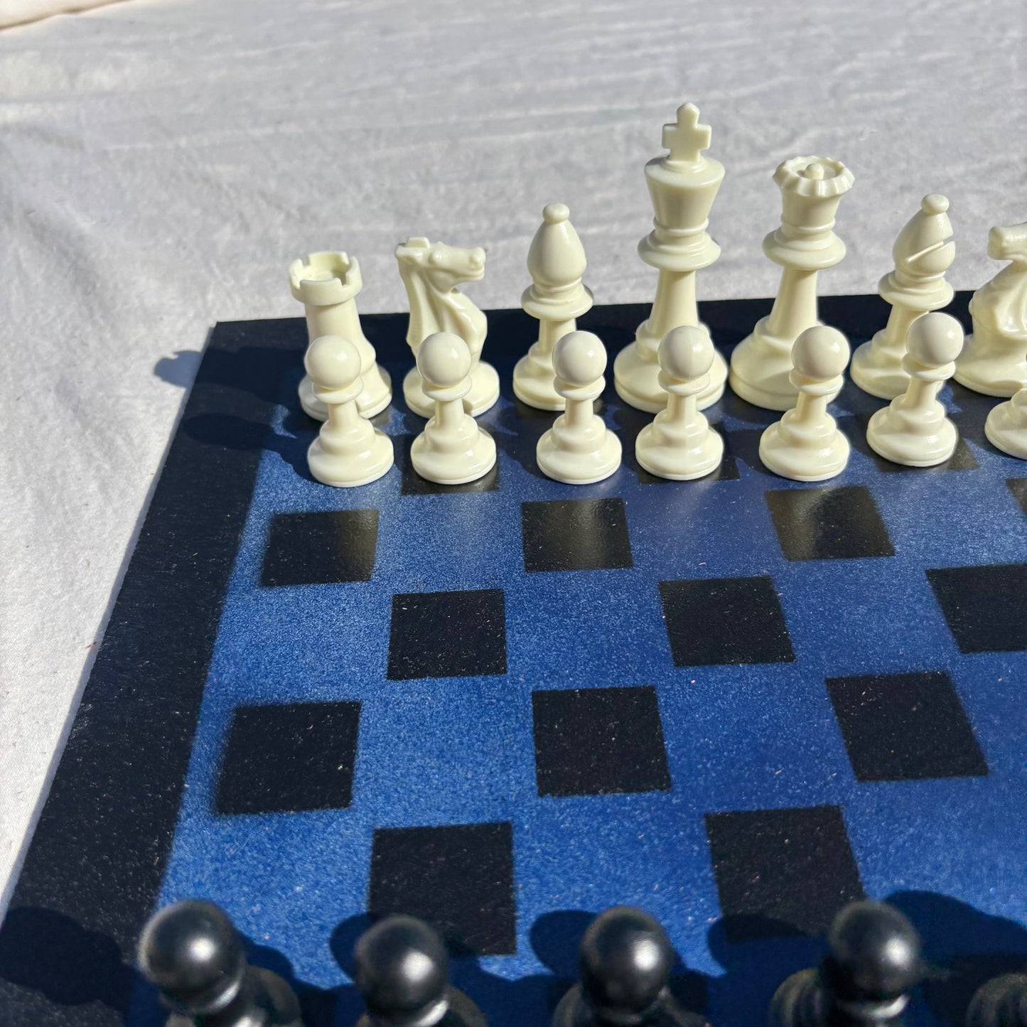 Dark Blue & Black - Painted Chess Set