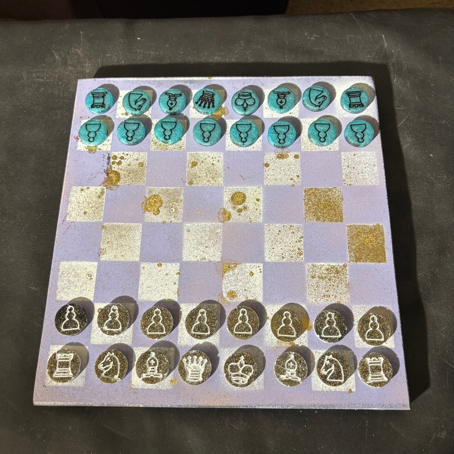Simple Purple - Painted Chess Set