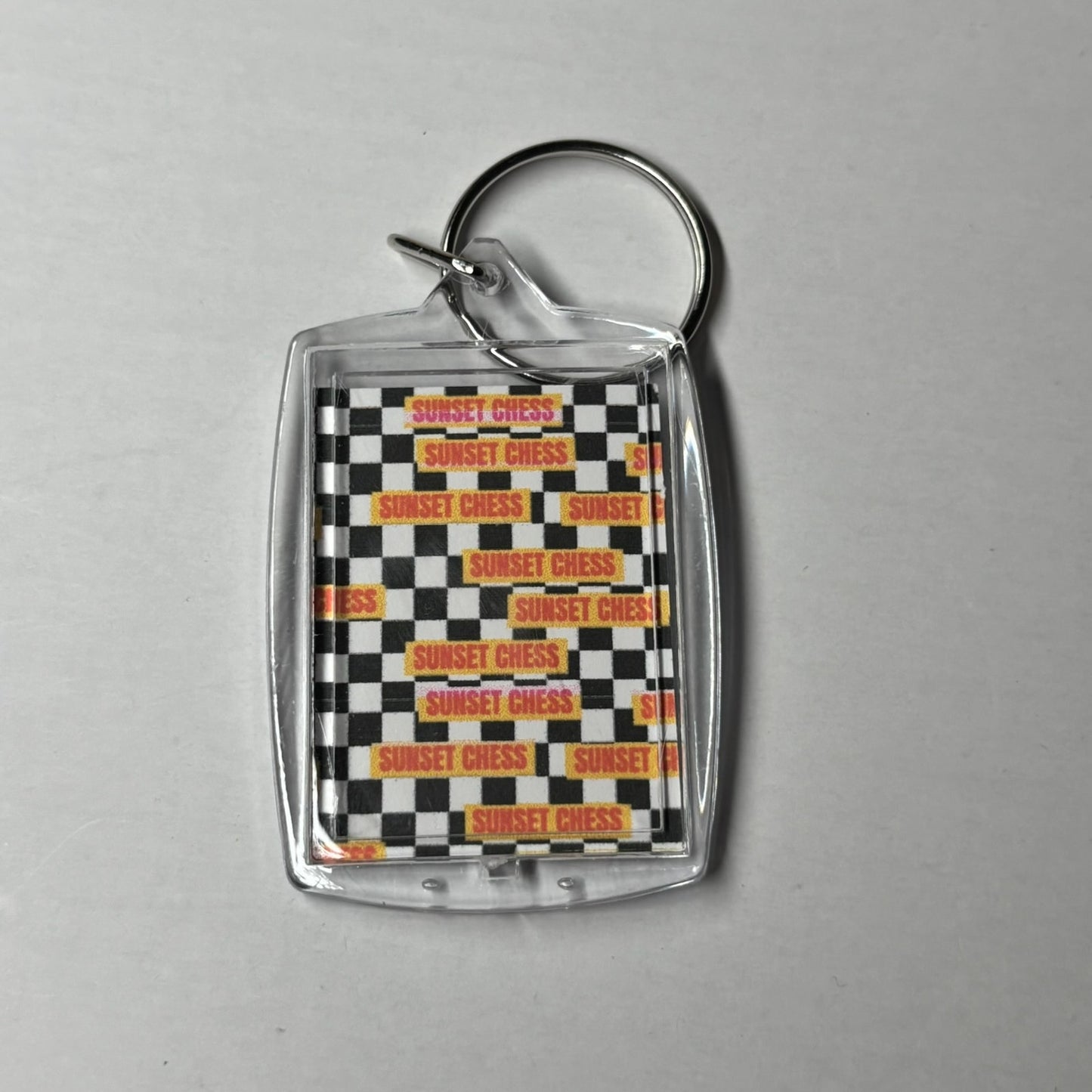 The Purple King - Sunset Chess Photo Keychain