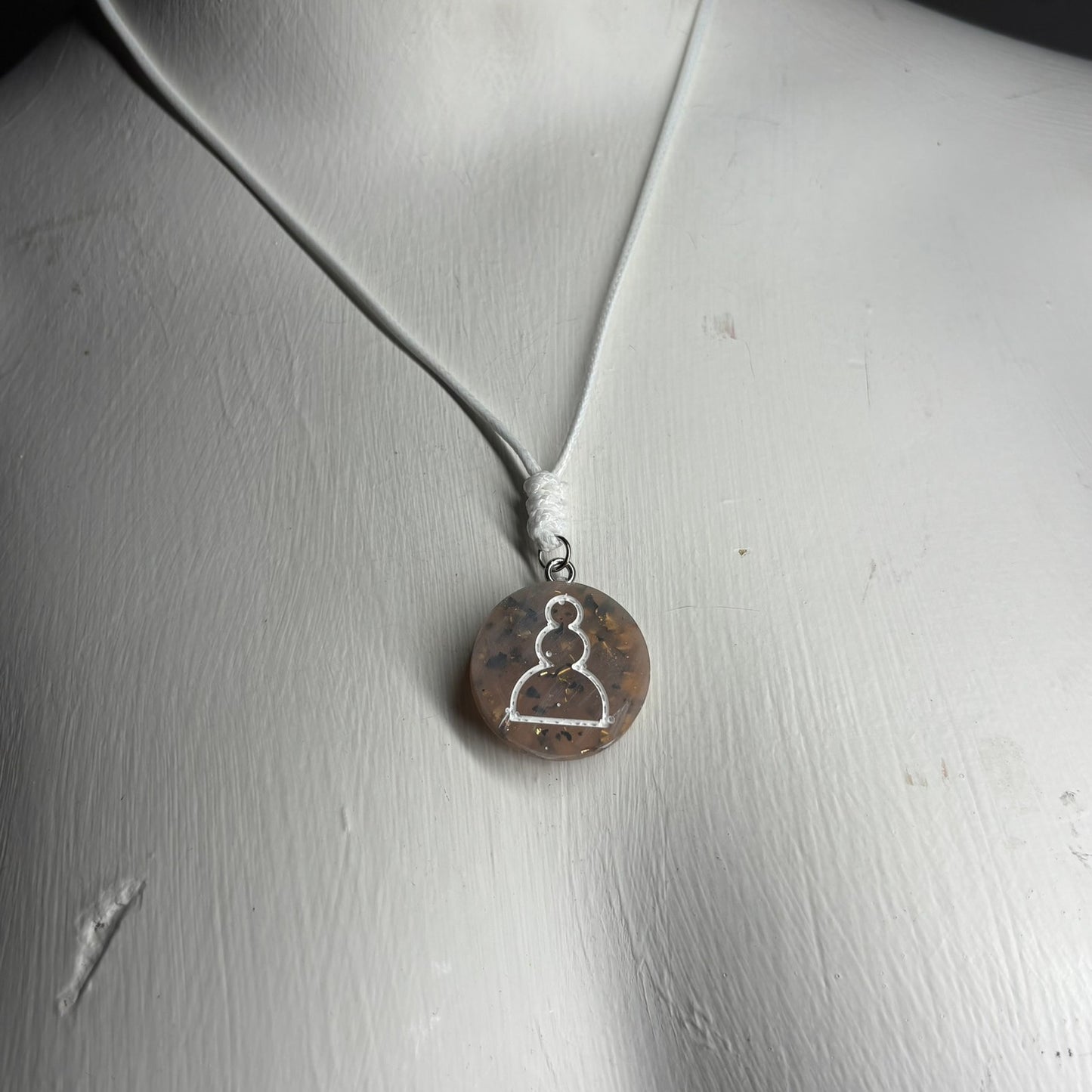 Luxury Brown Pawn - Handmade Resin Chess Necklace