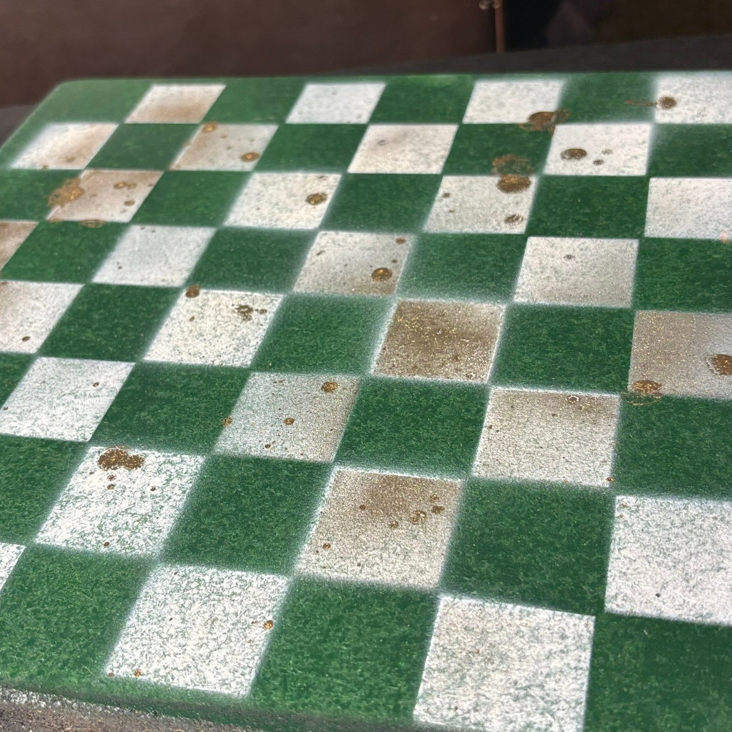 Goldish Green - Painted Chess Set