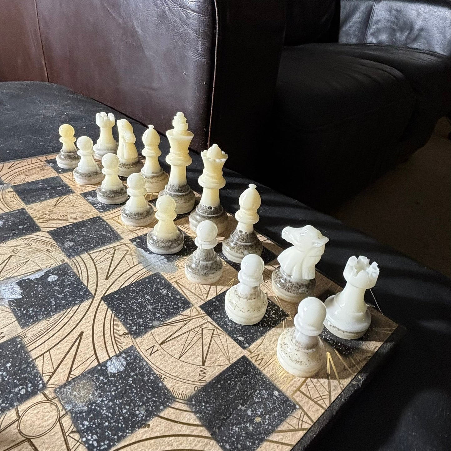 Vintage Golden Brown - Scrapbook Chess Set