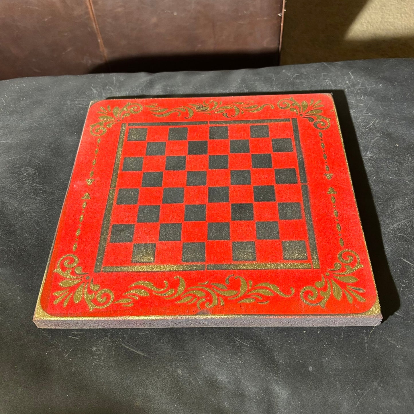 Golden Black & Red - Painted Chess Set