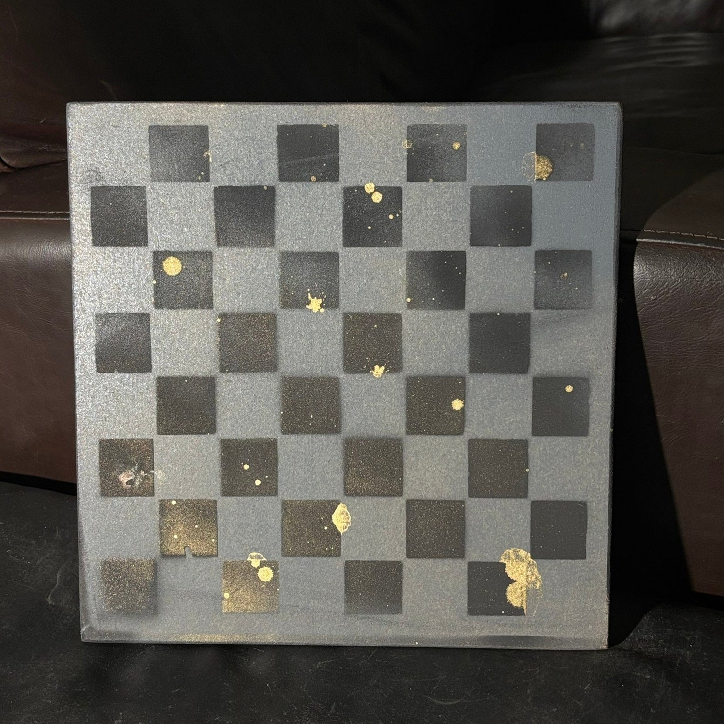 Gray & Black - Painted Chess Board