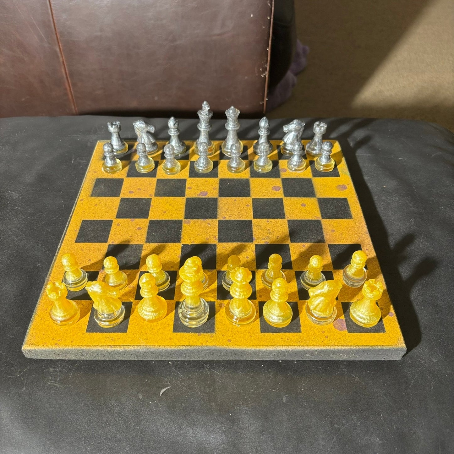 Yellow & Black - Painted Chess Set