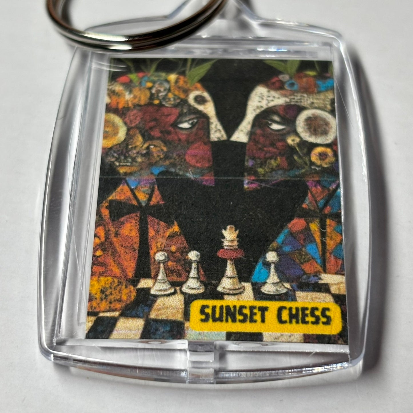 Art In Disguise - Sunset Chess Photo Keychain