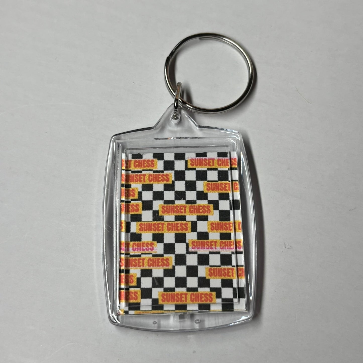 Purple Knight - Sunset Chess Photo Keychain