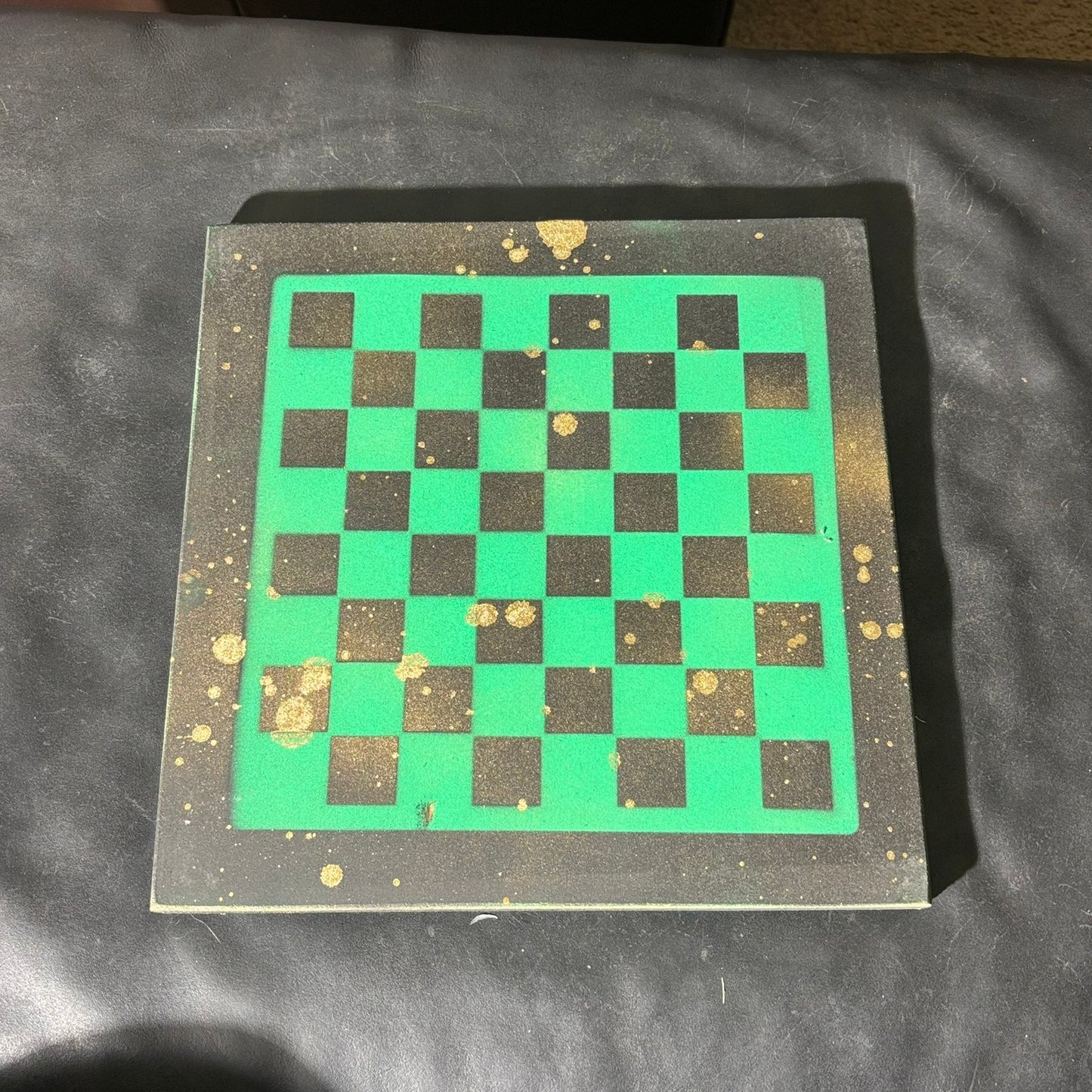 Golden Green - Painted Chess Set