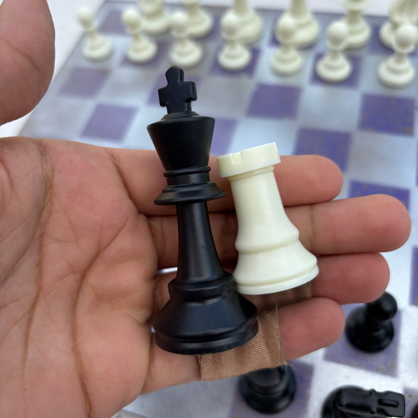 Silver Purple - Painted Chess Set