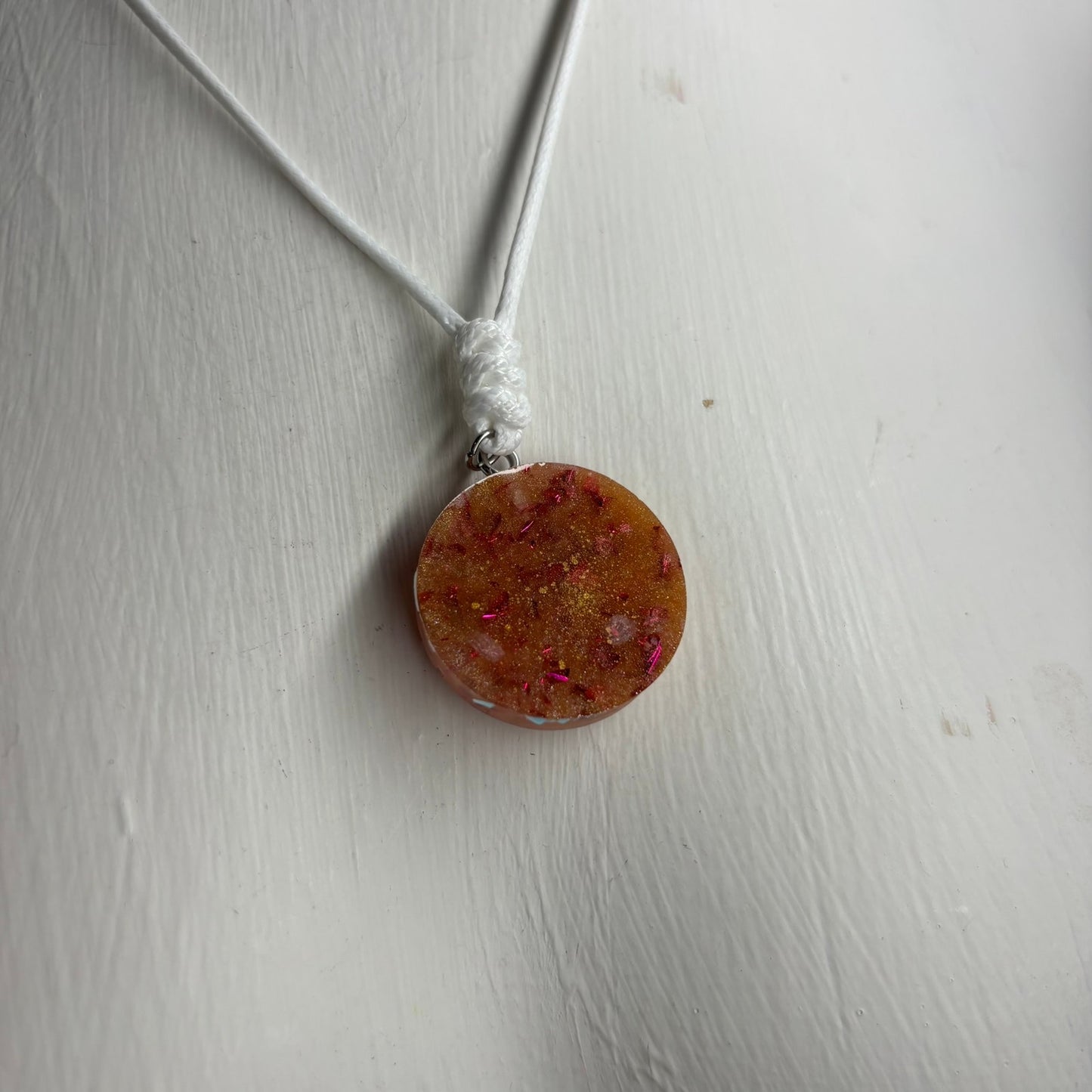 Furnace Orange Pawn - Handmade Resin Chess Necklace