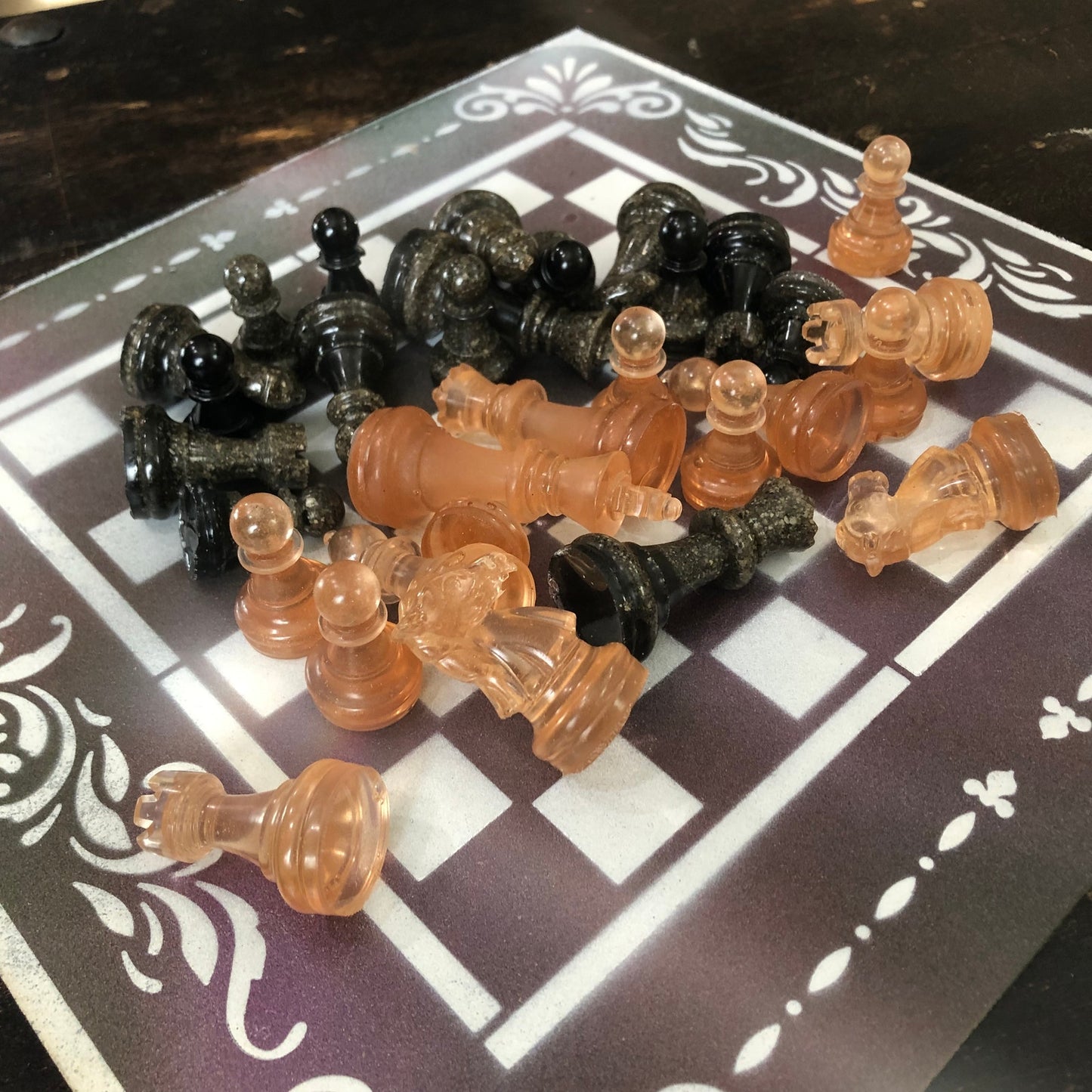 Cosmic Space - Painted Chess Set