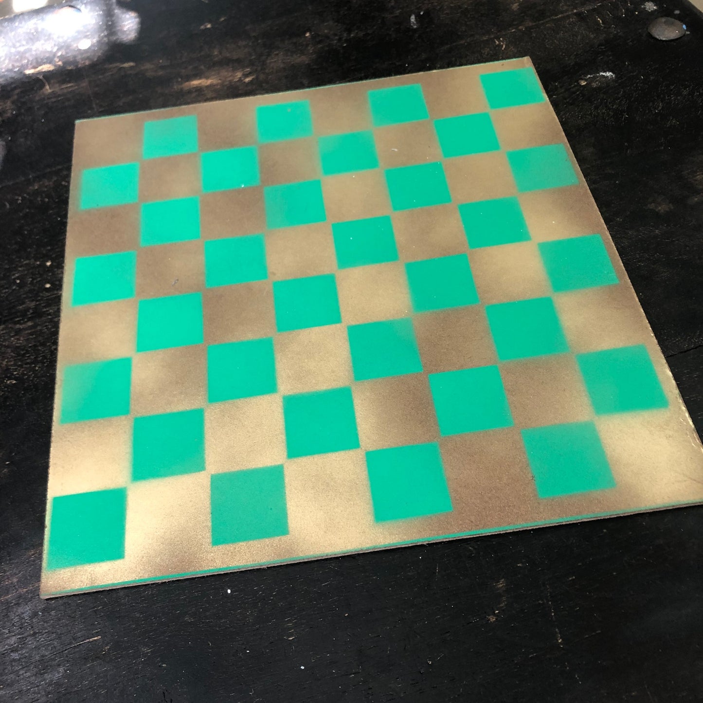 Golden Green - Painted Chess Set