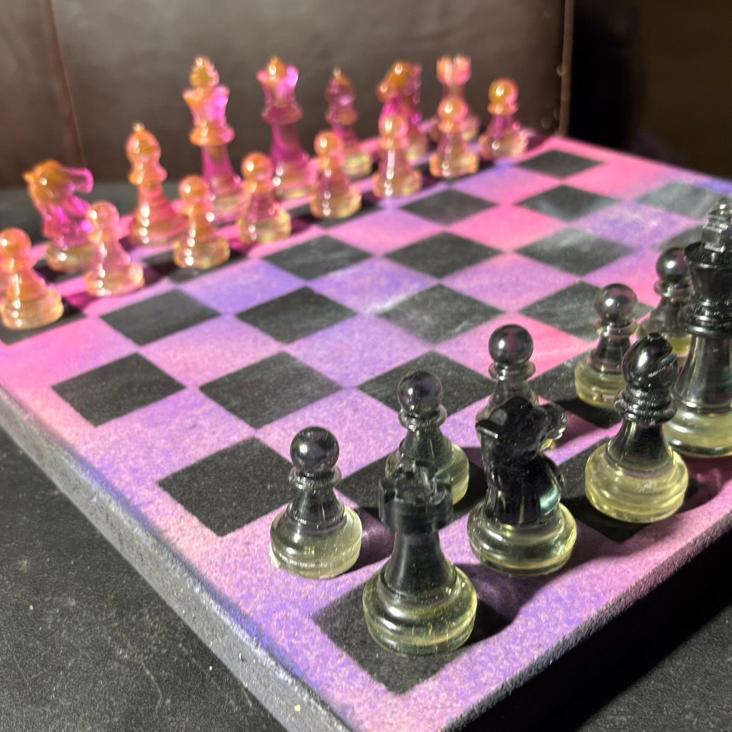 Purple & Pink Blush - Painted Chess Set