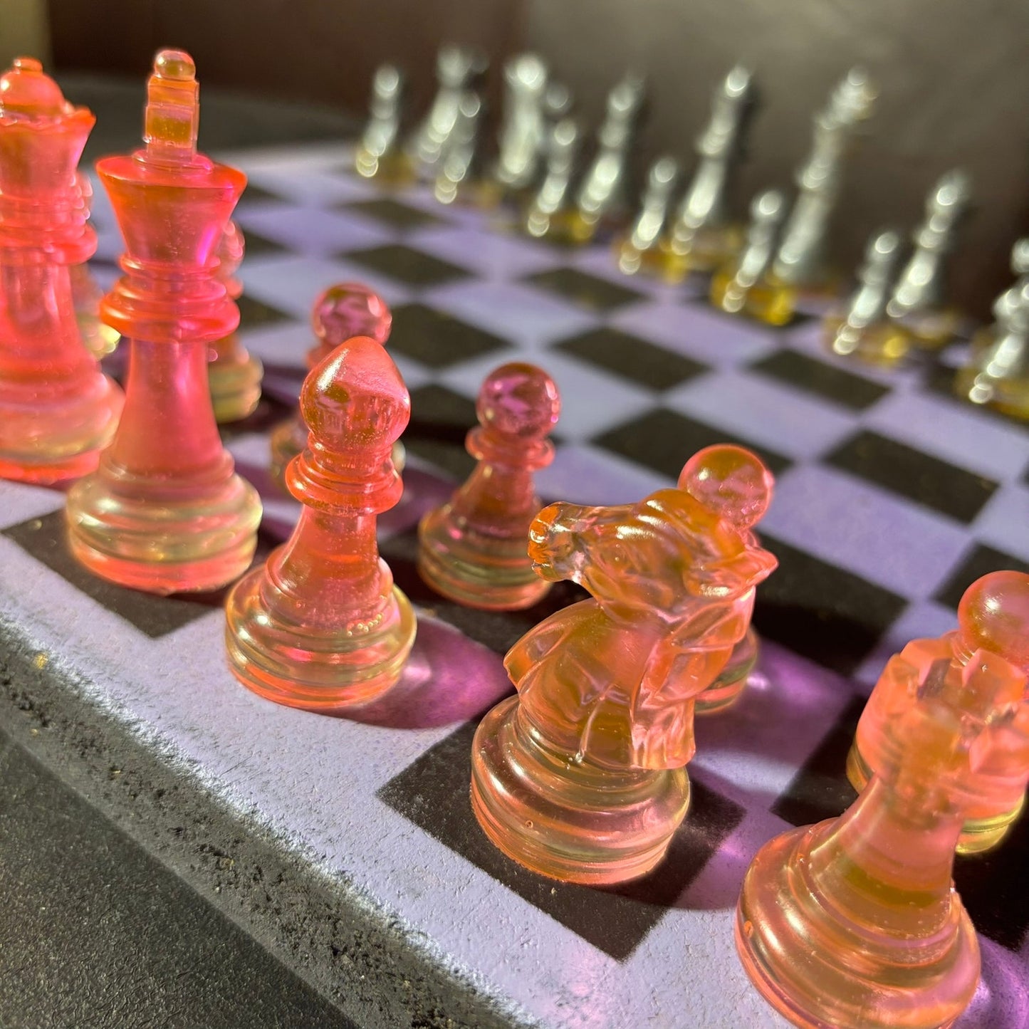 Golden Purple - Painted Chess Set