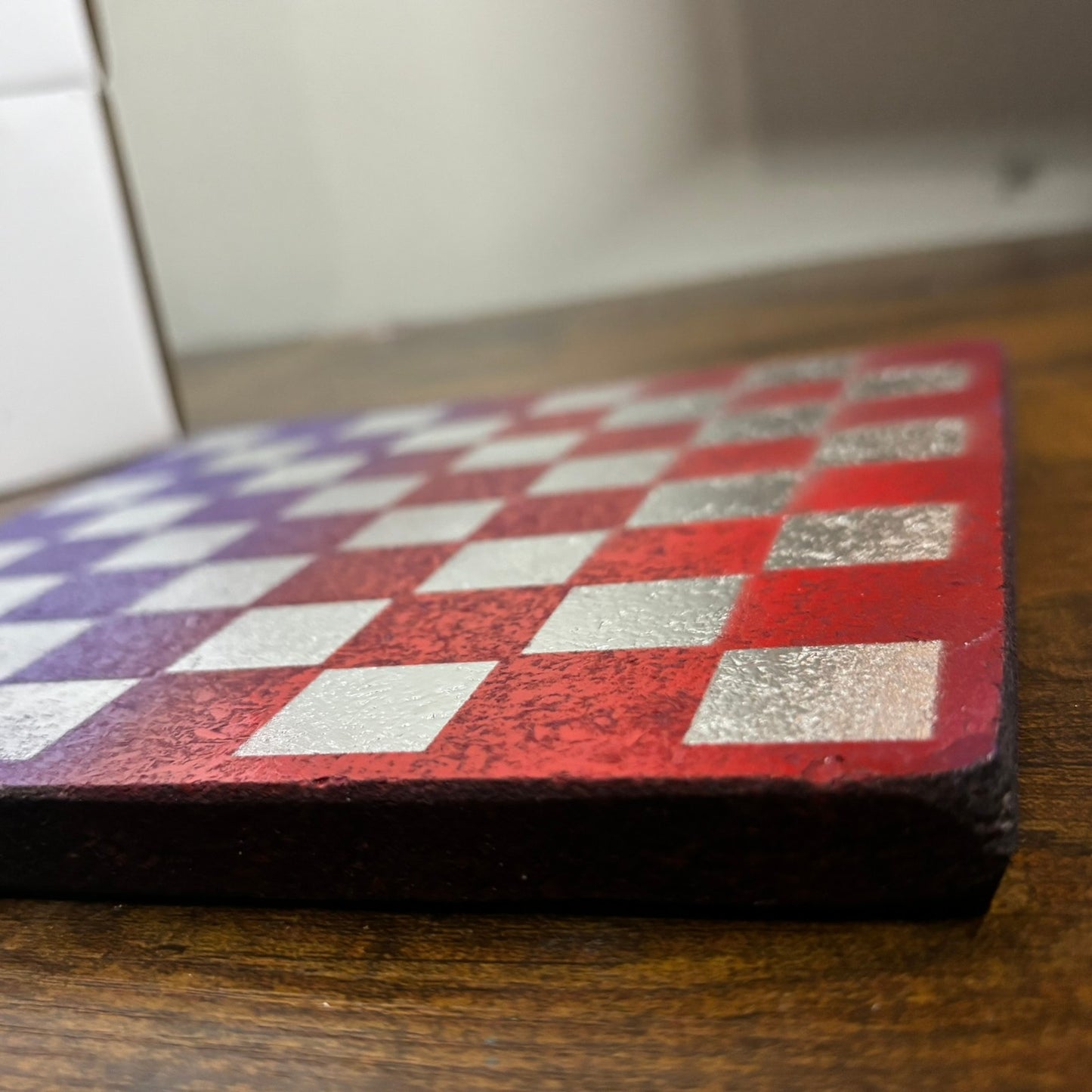 Purple & Red Chrome - Painted Double Sided Chess Board