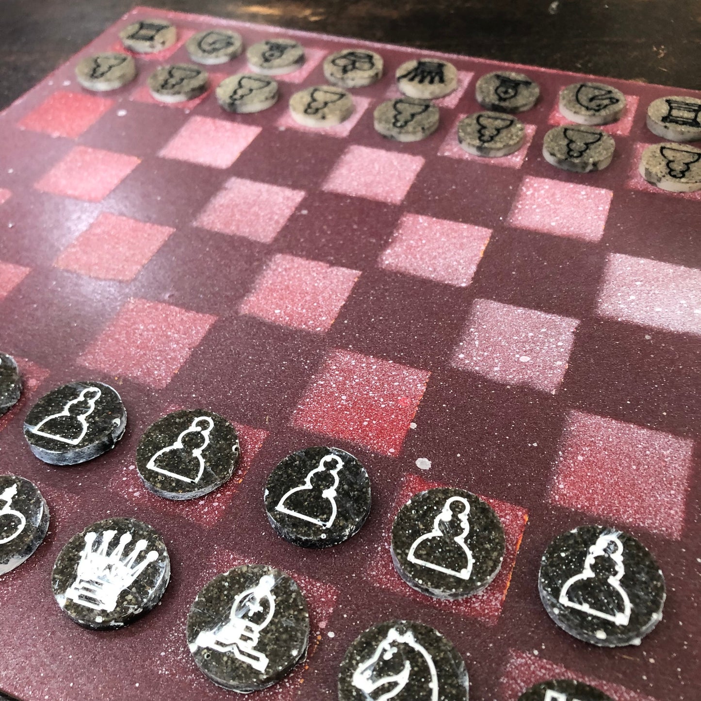 Violet Space - Painted Chess Set