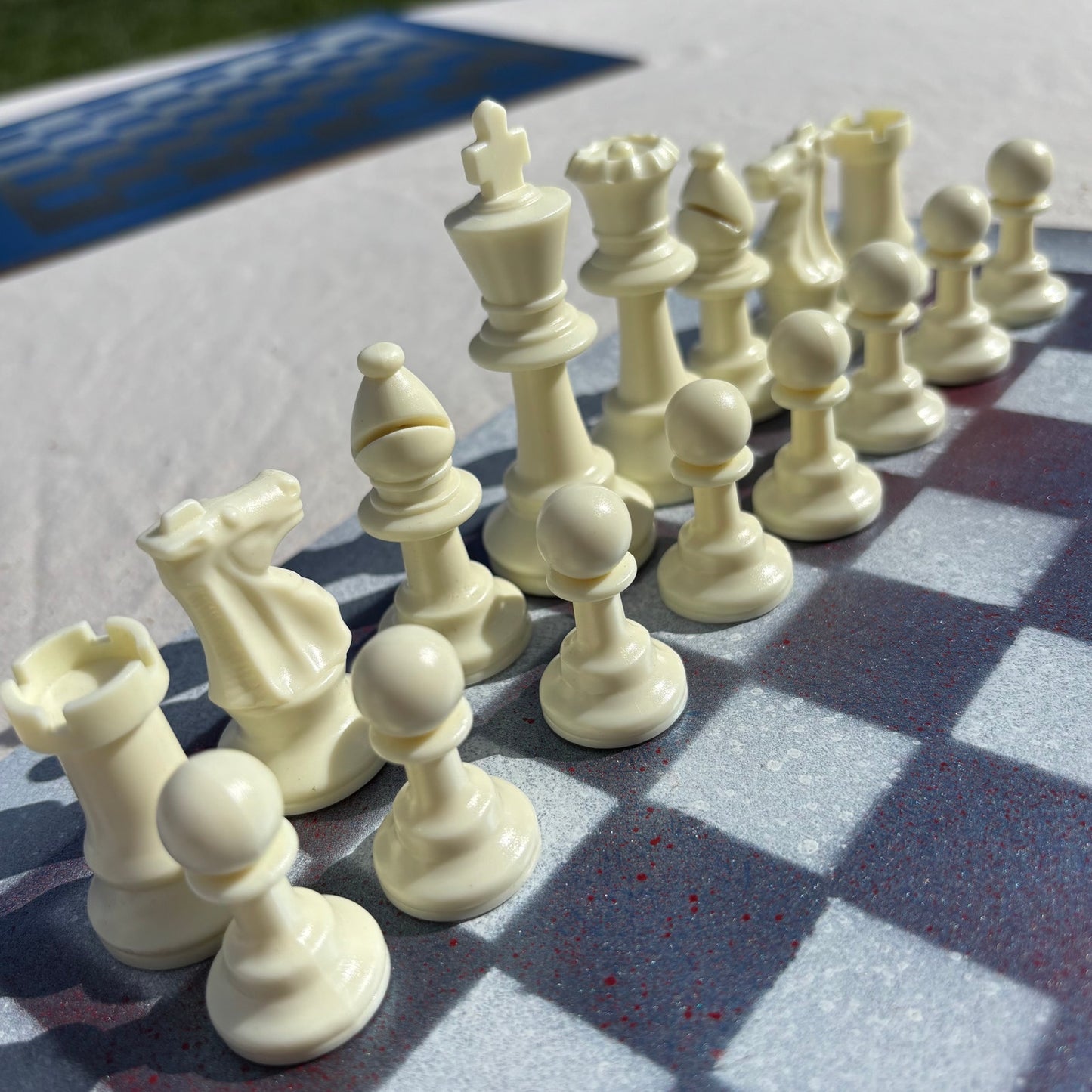Metallic Color Swirl - Painted Chess Set