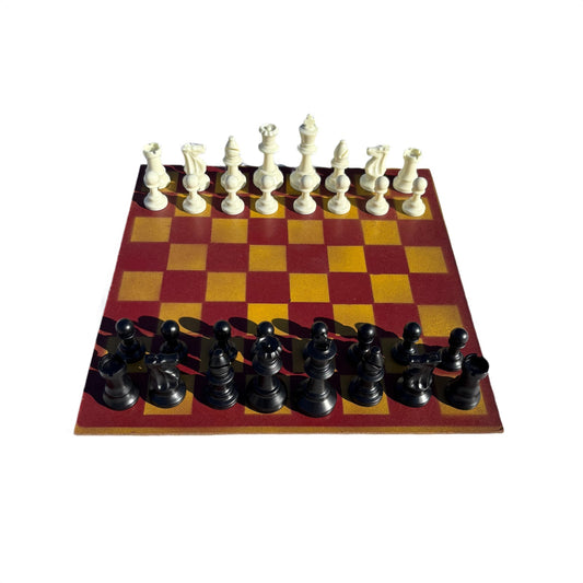 Yellow & Red - Painted Chess Set