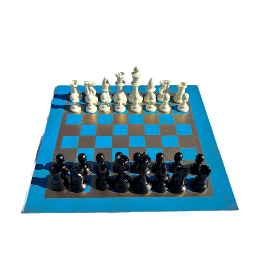Golden Blue - Painted Chess Set