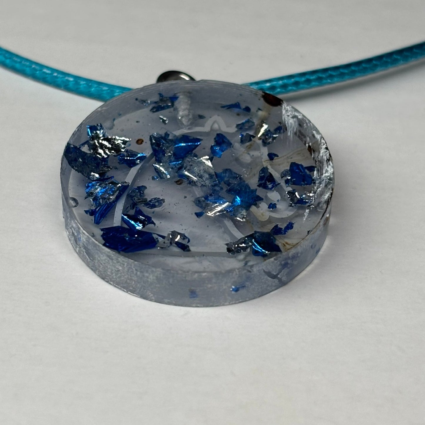 Light Blue Knight - Handmade Resin Chess Necklace