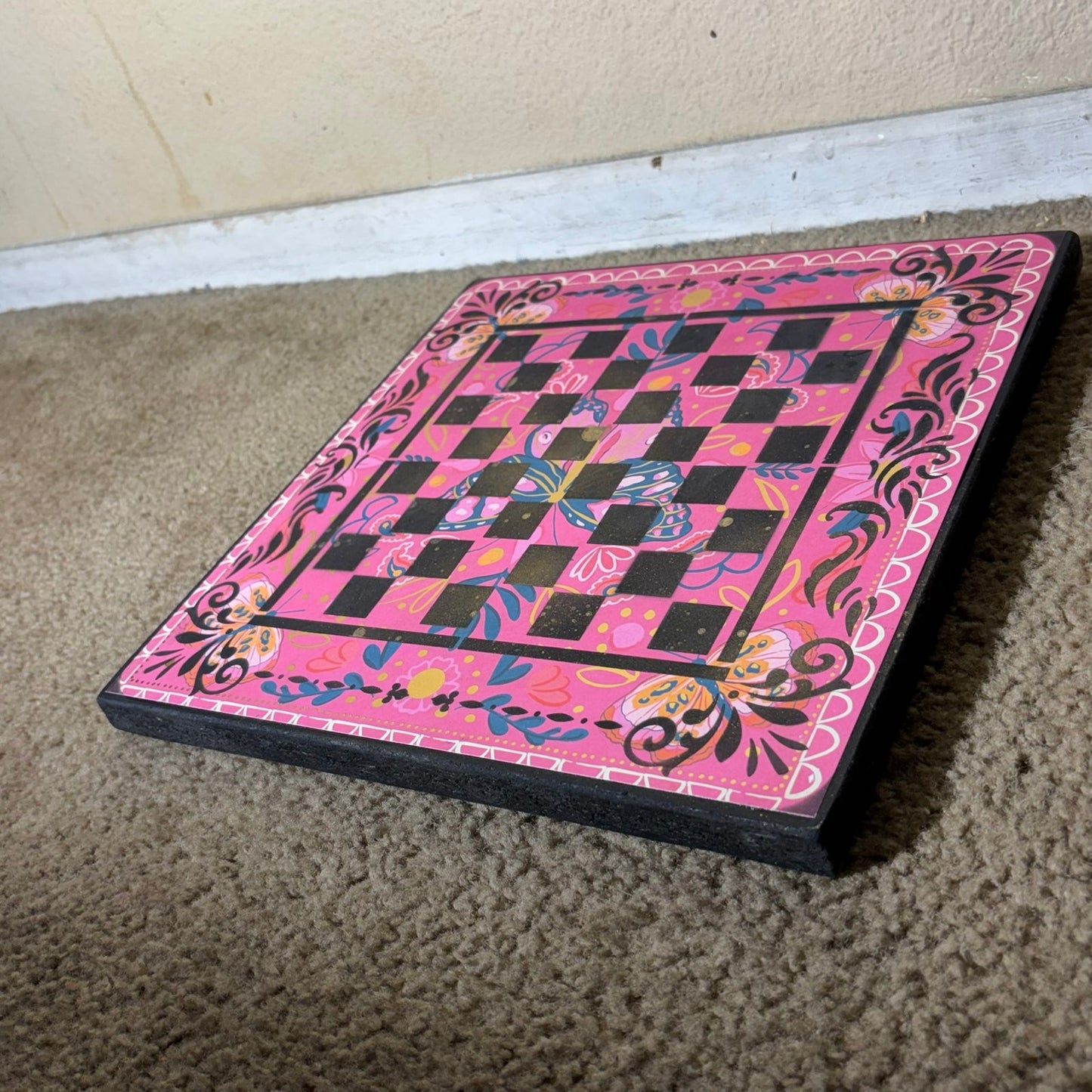 The Pink Butterfly - Scrapbook Chess Board