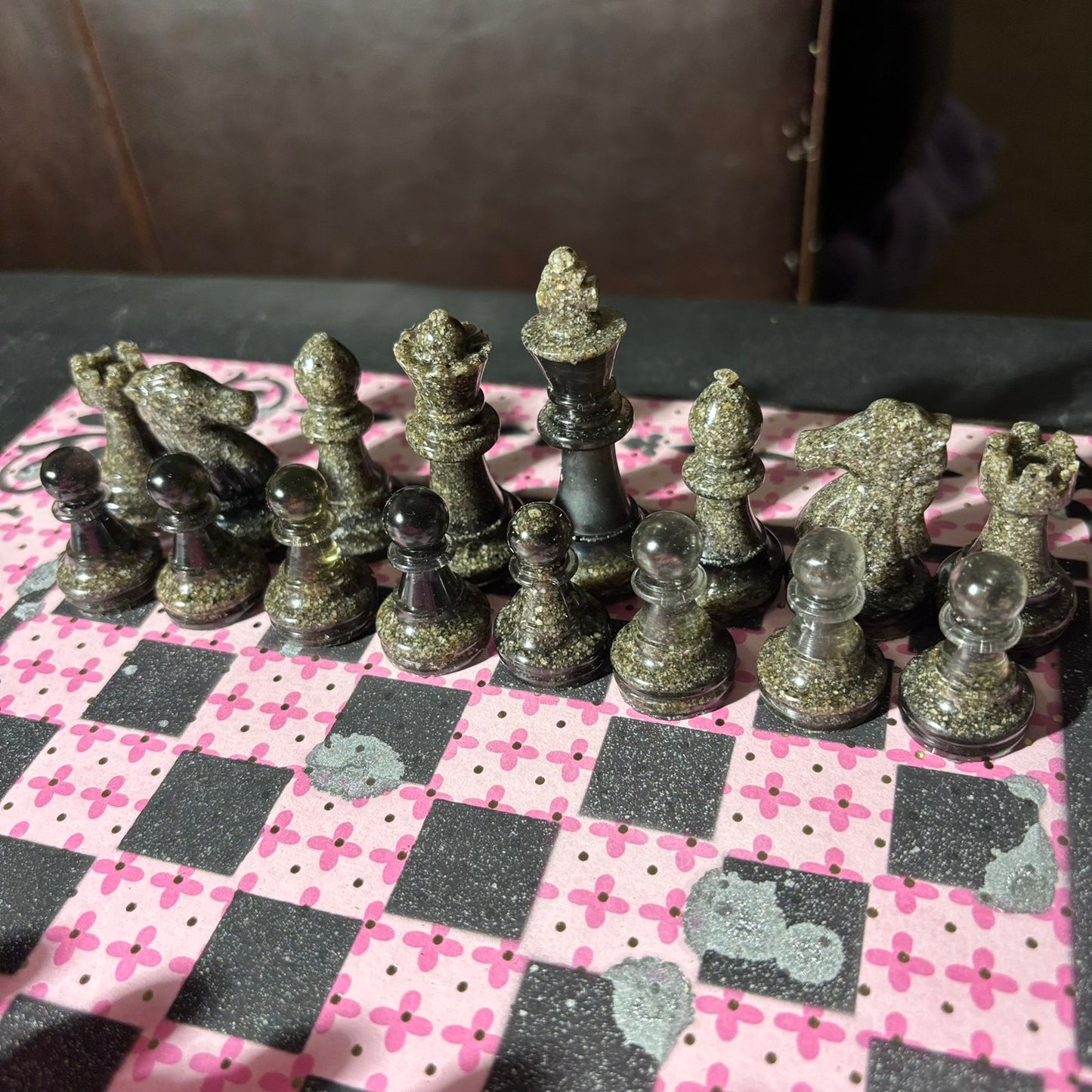 Pink Pattern - Scrapbook Chess Set