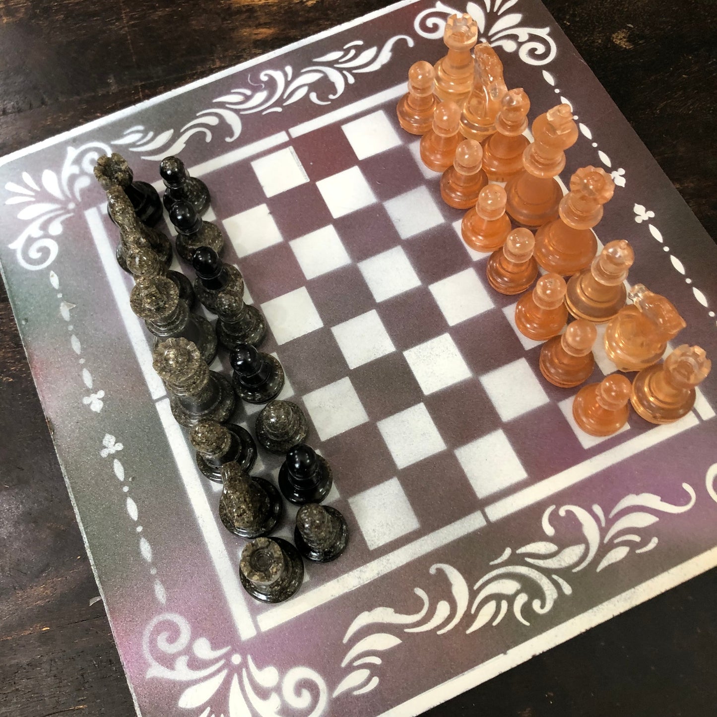 Cosmic Space - Painted Chess Set