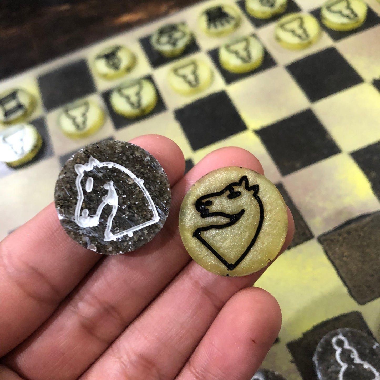 Dirty Green - Painted Chess Set