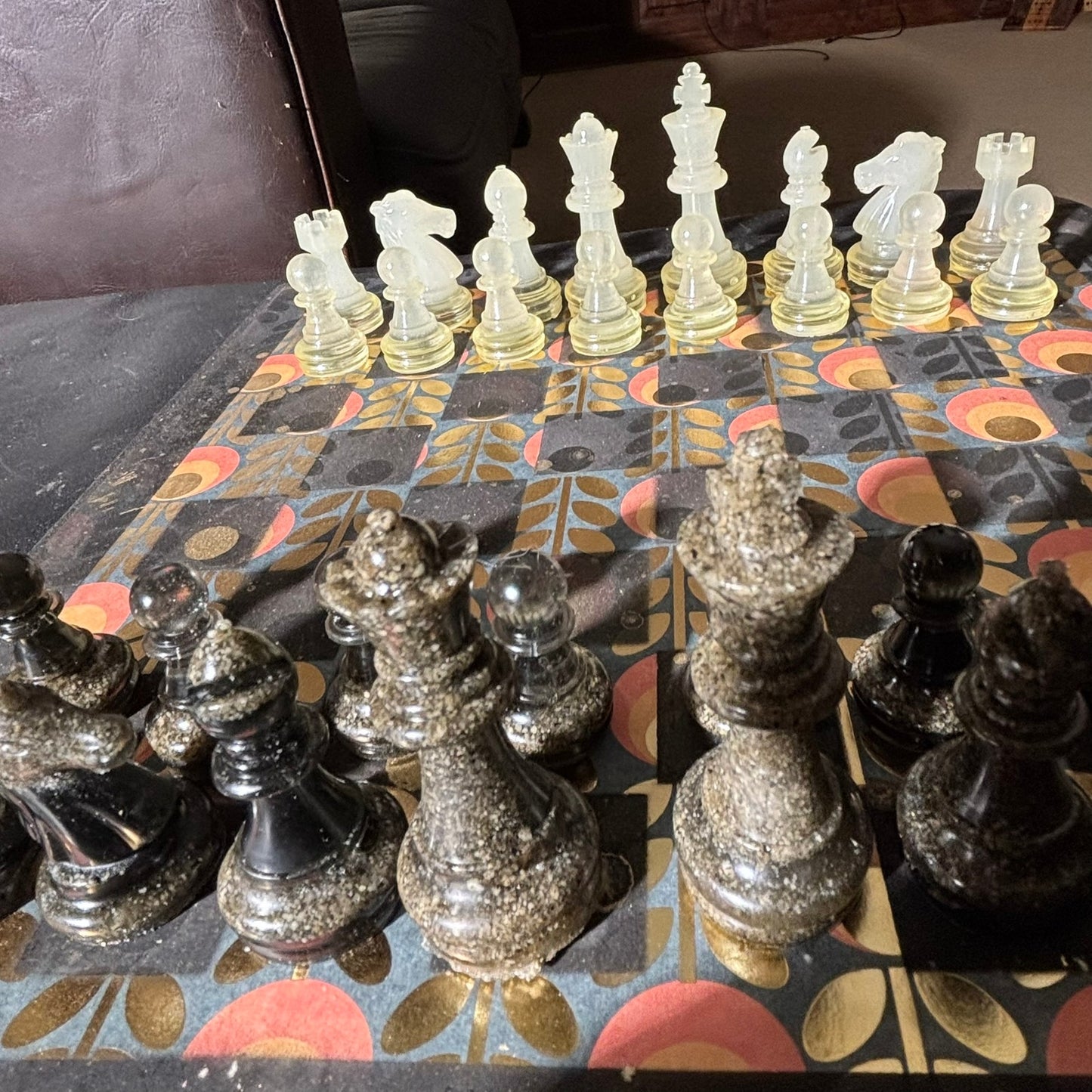 Vintage Swirl Pattern - Scrapbook Chess Set