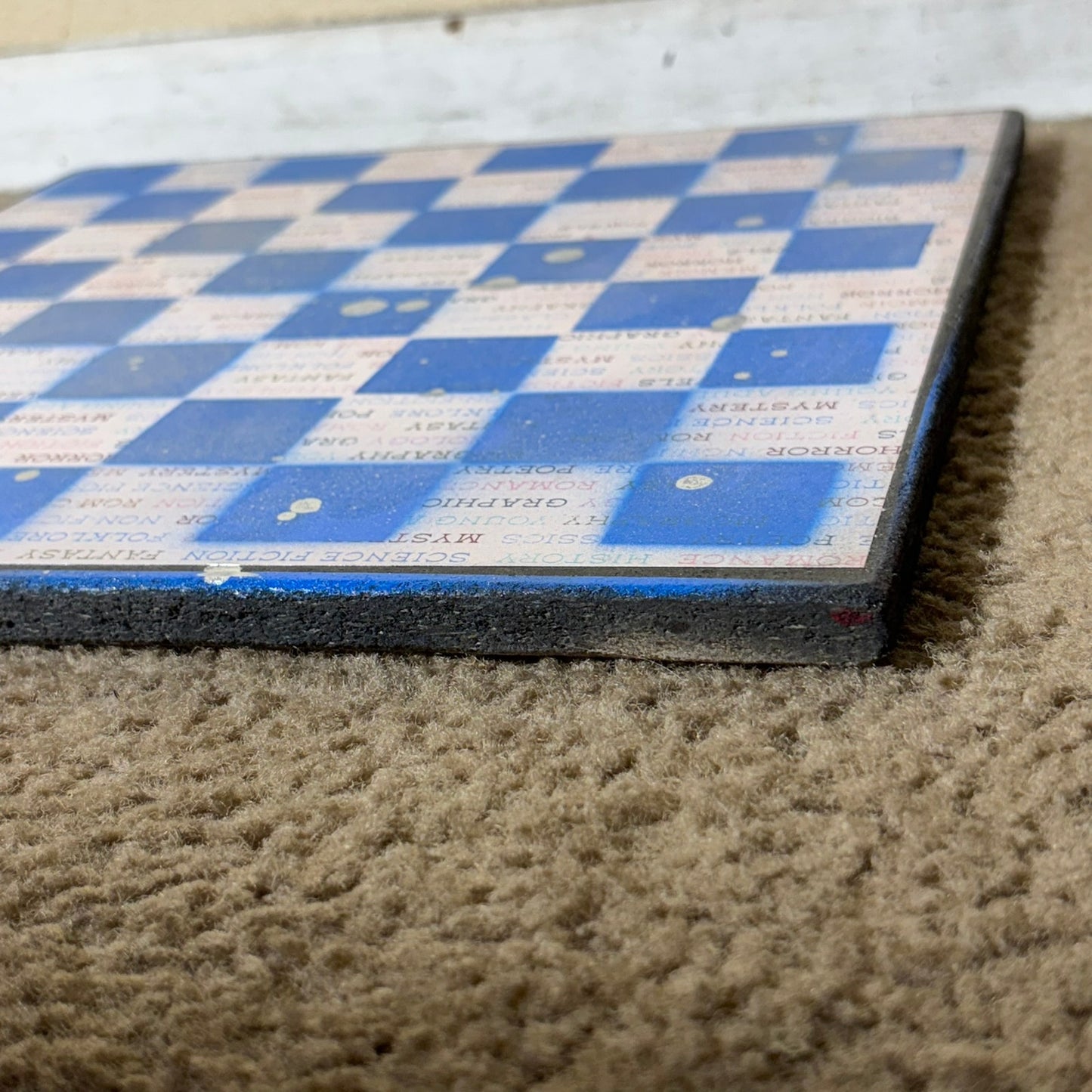 Worded Blue & White - Scrapbook Chess Board
