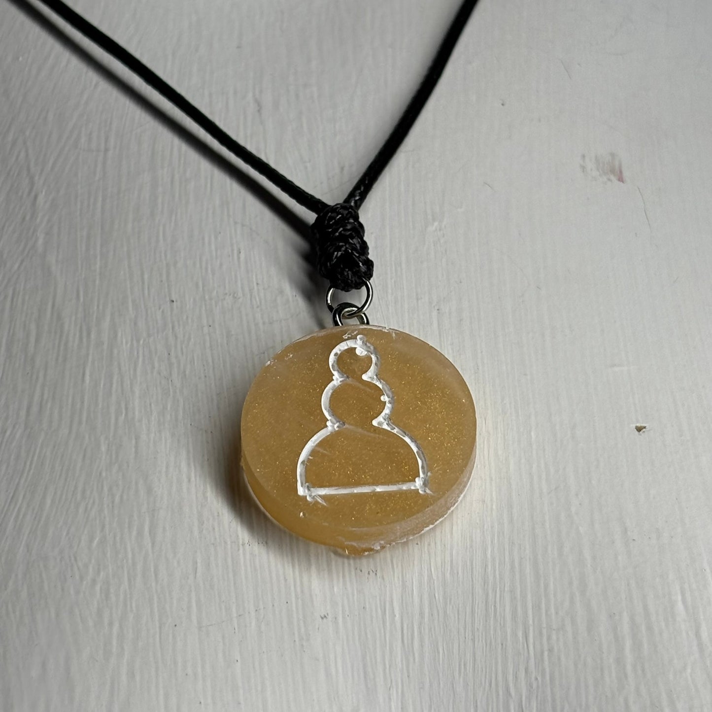 Yellow Pawn - Handmade Resin Chess Necklace