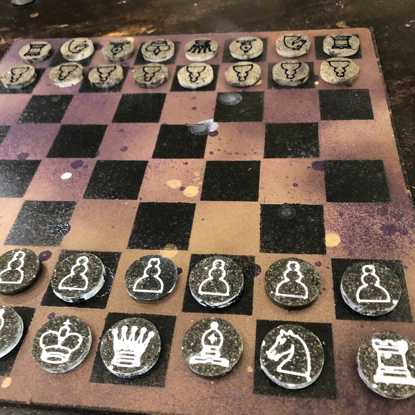 Golden Purple - Painted Chess Set