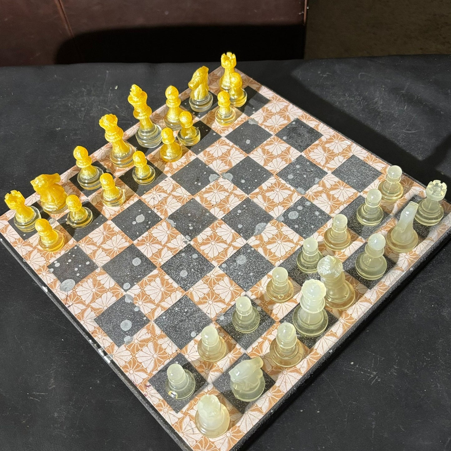 Vintage Brown Patter - Scrapbook Chess Set